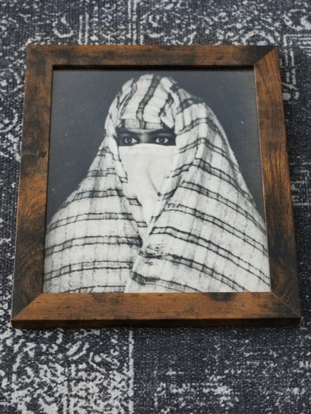 Vintage Bedouin Woman Veil Photo Print 8x10 North African Wall Decor Portrait